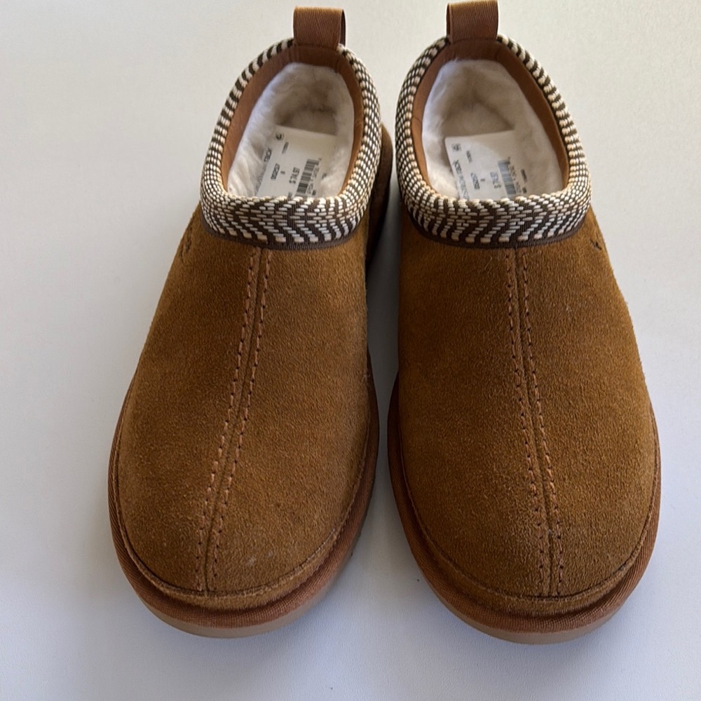 Koolaburra Brown and White Slip-On Loafers with Suede Finish